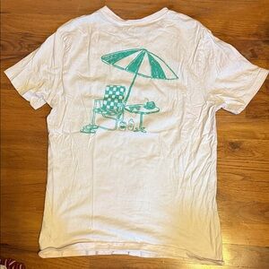 Men’s White T-Shirt with Mint Beach Graphic